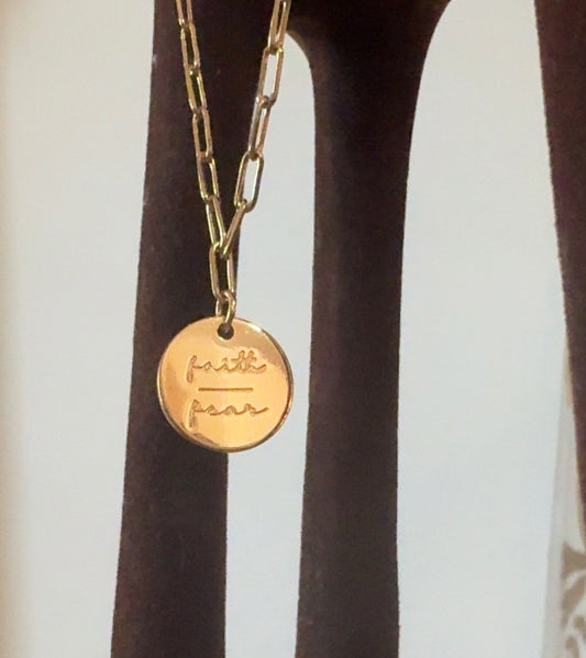 Faith Over Fear Necklace (Gold)