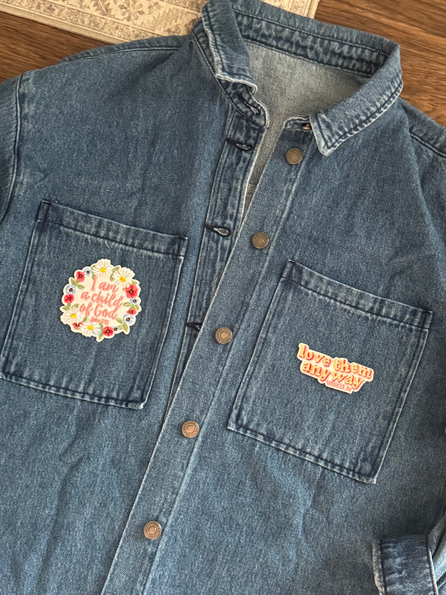 Custom One of a kind Faith Based Jean Jacket