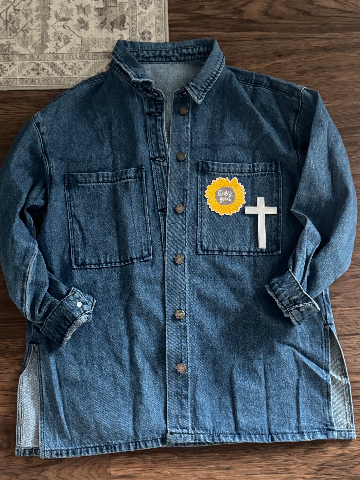 Custom One of a kind Faith Based Jean Jacket
