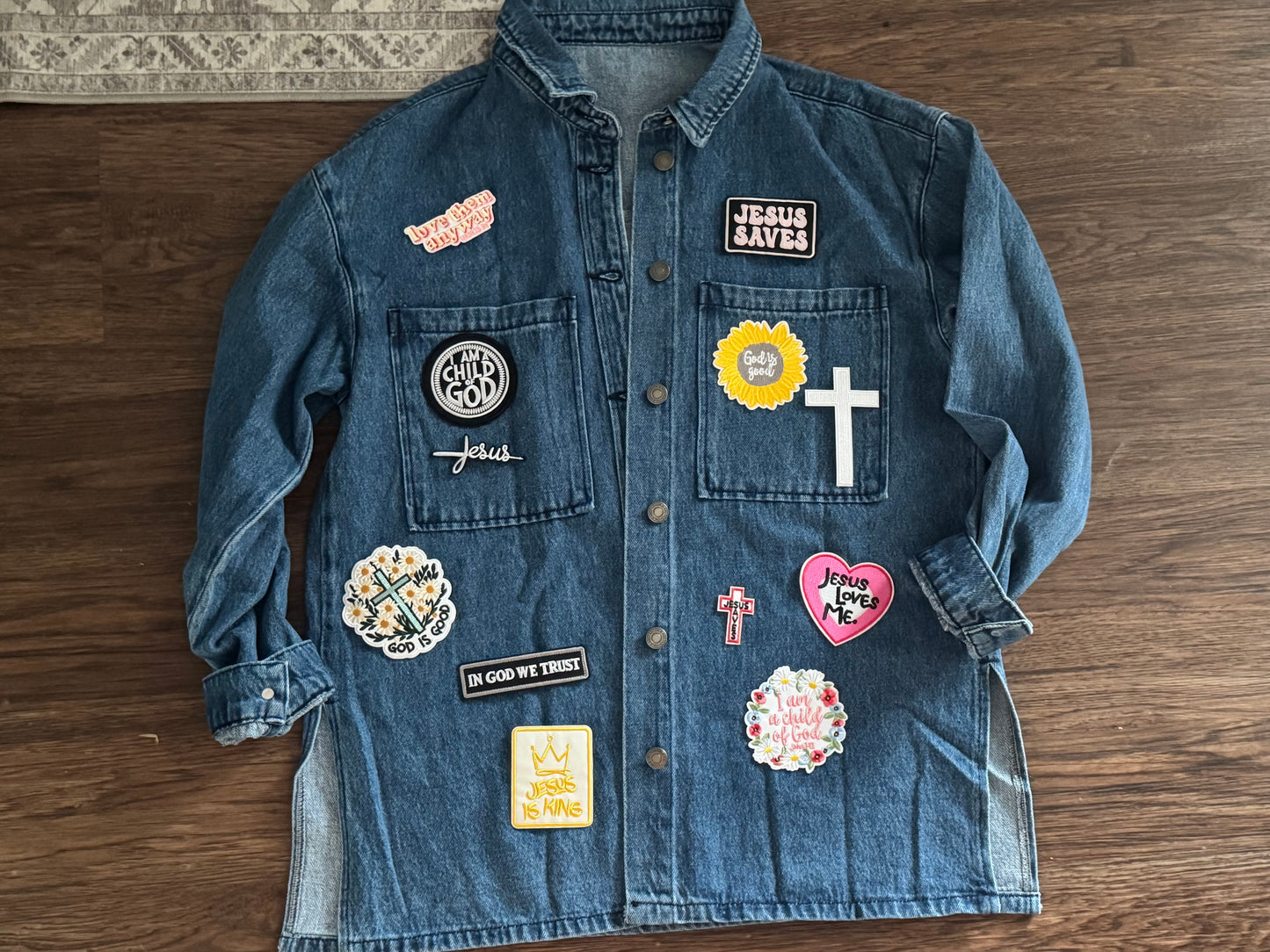 Custom One of a kind Faith Based Jean Jacket