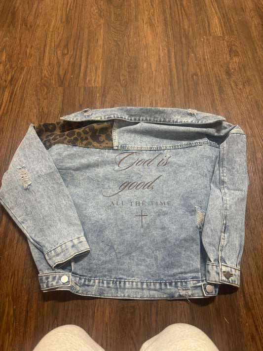 Custom Cheetah Jean Jacket